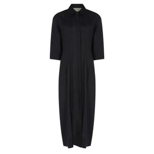 NWT ASCENO Black Organic Linen The New York Maxi Dress M natural fibers